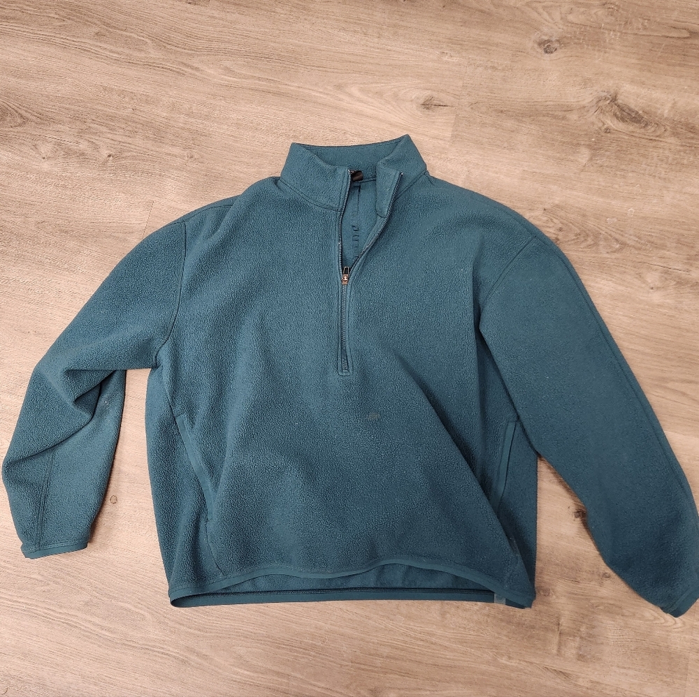 Mens Lululemon Quarter Zip Fleece Sweater Green Jasper Large